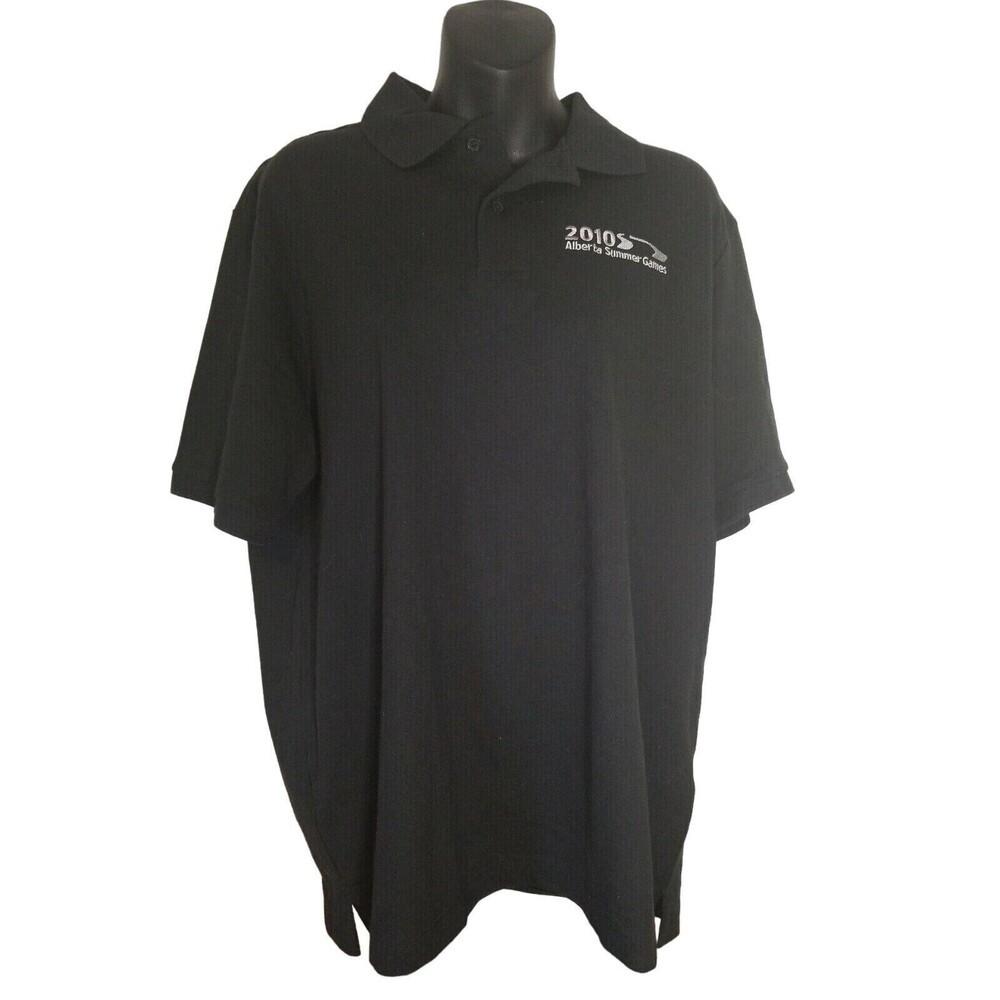 North End Sport Black Polo Shirt L/G 2010 Alberta Summer Games Logo